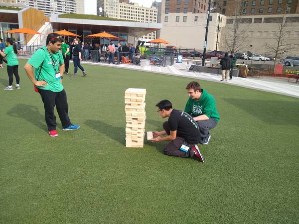 Playing Jenga at the FIRST Championship in Detroit